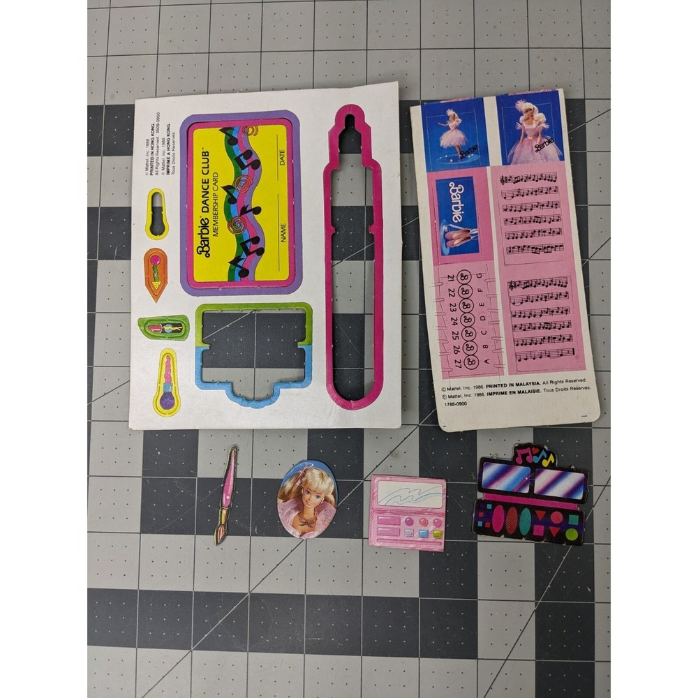 Barbie Cardboard Cutouts Dance Club Membership 1986 1988